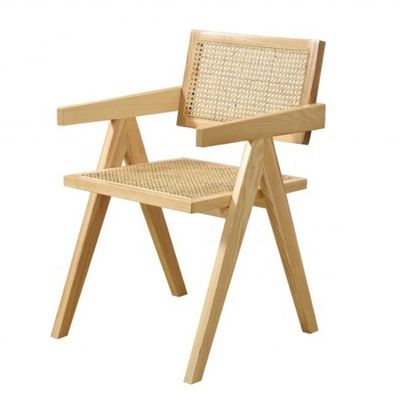 Moderne Restaurant Armlehne Rattan-Rohr Speisestuhl aus festen Materialien und modernem Design