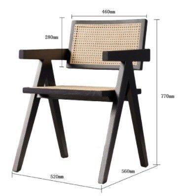 Moderne Restaurant Armlehne Rattan-Rohr Speisestuhl aus festen Materialien und modernem Design