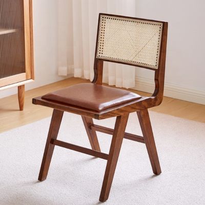 Hausmöbel Antike Nordische Restaurants Rattan/Wicker Stuhl Massivholz Esszessel mit zeitgenössischem Design