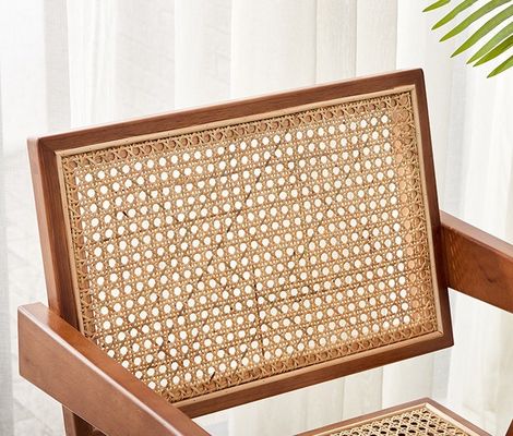 Moderne Design-Stil Speisesaal Möbel Luxus Rattan Massivholz Restaurantstuhl mit Armlehne