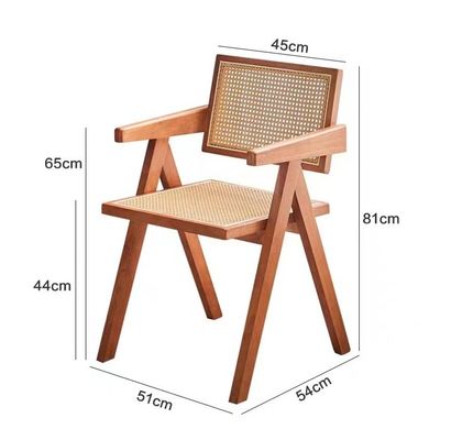 Moderne Design-Stil Speisesaal Möbel Luxus Rattan Massivholz Restaurantstuhl mit Armlehne