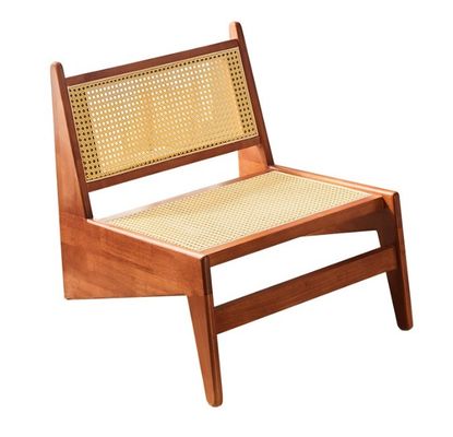 Design Klassische Massivholz-Rattan-Stuhl mit Lack-Finixierung KEINE Falte Moderne nordische Lounge-Stuhl