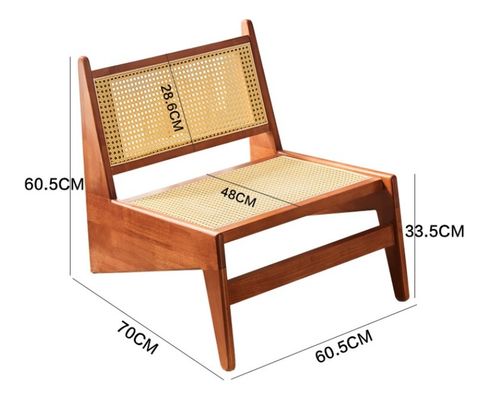 Design Klassische Massivholz-Rattan-Stuhl mit Lack-Finixierung KEINE Falte Moderne nordische Lounge-Stuhl