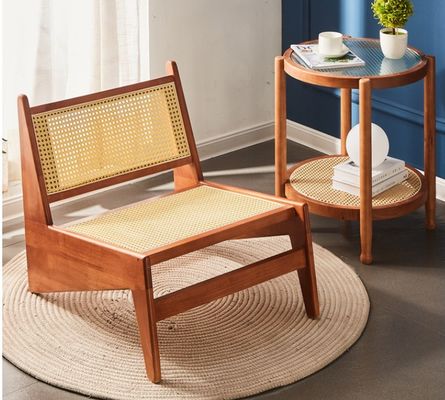 Design Klassische Massivholz-Rattan-Stuhl mit Lack-Finixierung KEINE Falte Moderne nordische Lounge-Stuhl
