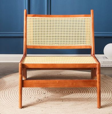 Design Klassische Massivholz-Rattan-Stuhl mit Lack-Finixierung KEINE Falte Moderne nordische Lounge-Stuhl