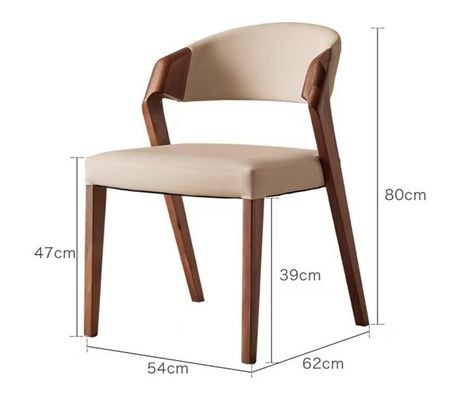 Wohnzimmermöbel Massivholz Esszessel mit individuellen Designs und PU-Lederkissen