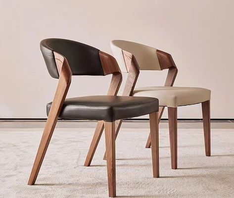 Wohnzimmermöbel Massivholz Esszessel mit individuellen Designs und PU-Lederkissen