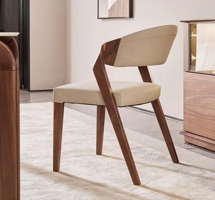 Wohnzimmermöbel Massivholz Esszessel mit individuellen Designs und PU-Lederkissen