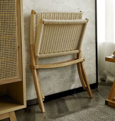 Leichte Eleganz Lackierte Veredelung Nordic Classical Woven Cord Massivholz Klappstuhl für Wohnzimmer