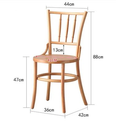 Modern Design Rattan und Massivholz Esszessel für Restaurant W36*D42*H88 cm