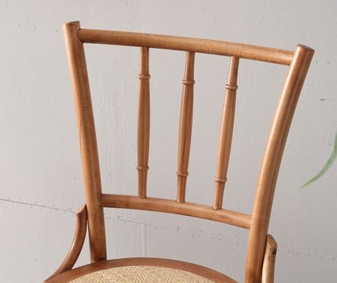 Modern Design Rattan und Massivholz Esszessel für Restaurant W36*D42*H88 cm