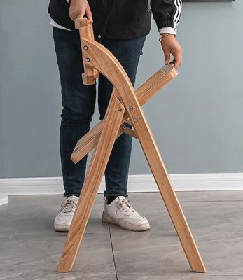 OEM-Dienst Akzeptiert Natürliche Rattan Massivholz Esszessel Möbel mit Klappdesign