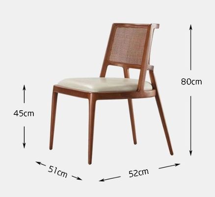 Esszimmermöbel Luxus Rattan Massivholz PU Leder Sitz Esszimmer für Restaurant mit und OEM-Service akzeptiert