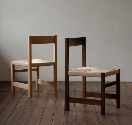 Natürliche Farbe Gewebtes Seil Massivholz geflochtener Sitz Esszessel Für Restaurant Mit exquisiter Handwerkskunst