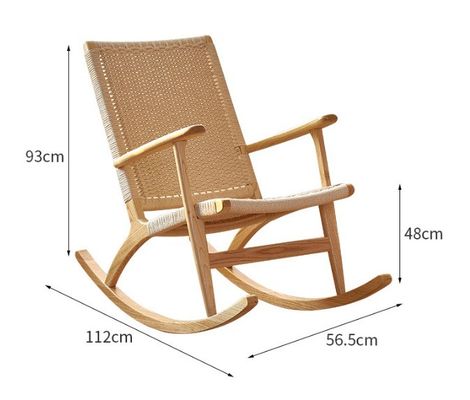 Fügen Sie Ihrem Outdoor-Lounge einen Hauch von Eleganz hinzu mit einem Vintage-Gewobenseil aus massivem Holz