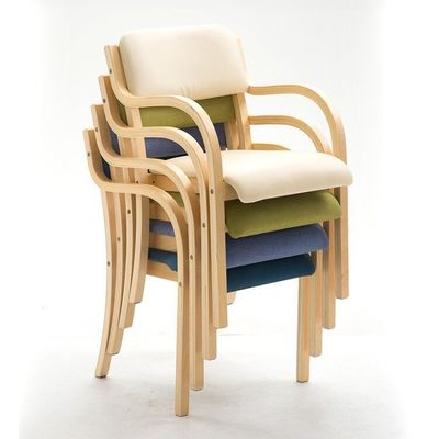 Natürliche Massivholz Speisestuhl Stapelstuhl für Veranstaltungen Holzstuhl Veredelung Lackiert