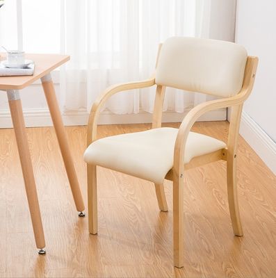 Natürliche Massivholz Speisestuhl Stapelstuhl für Veranstaltungen Holzstuhl Veredelung Lackiert