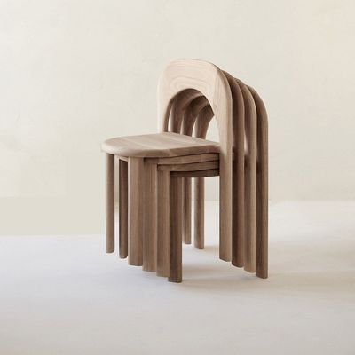 Nein, zusammengefalteter Speisesessel aus Naturholz