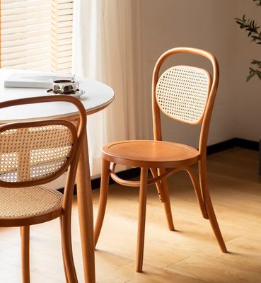 Esstuhl Naturgewebter Rattan und Massivholz mit OEM-Service akzeptiert