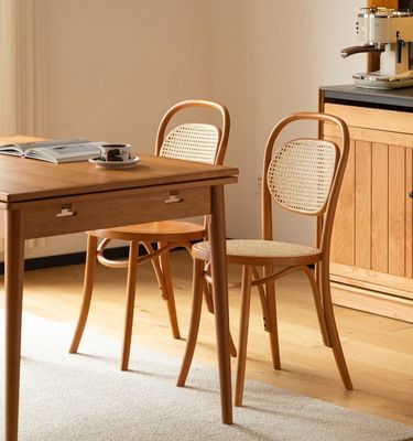 Esstuhl Naturgewebter Rattan und Massivholz mit OEM-Service akzeptiert
