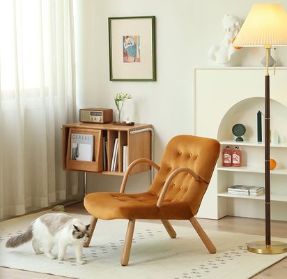 Armlehne Nordic Lounge Holzsofa Freizeitstuhl Massivholz künstliche Lammwolle Sofa Stuhl mit Armlehne kundenspezifische Designs