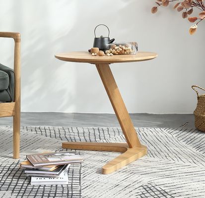 Wohnzimmermöbel Moderner runder Couchtisch mit Massivholzbasis