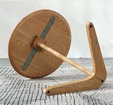 Wohnzimmermöbel Moderner runder Couchtisch mit Massivholzbasis