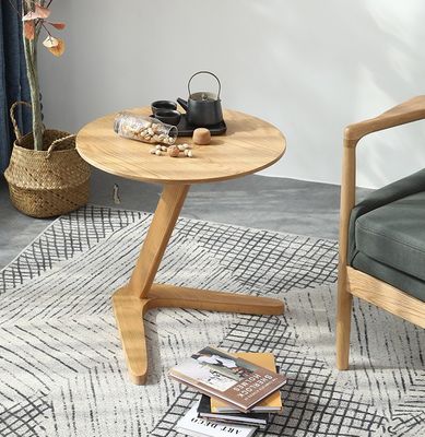Wohnzimmermöbel Moderner runder Couchtisch mit Massivholzbasis