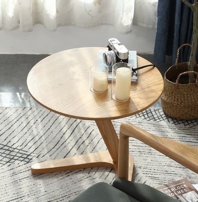Wohnzimmermöbel Moderner runder Couchtisch mit Massivholzbasis