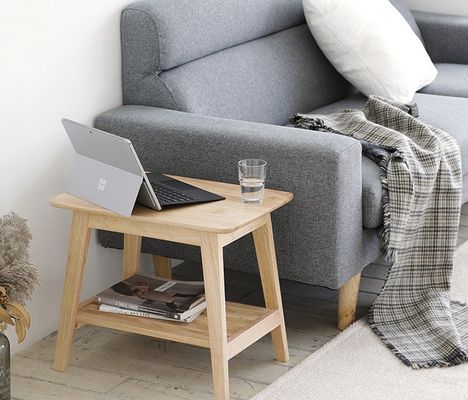 Maßgeschneiderte Designs Vintage Massivholz Quadrat End Kaffeetisch W50*D35*H42CM für Wohnzimmer