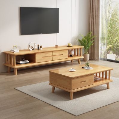 Moderne Massivholz-TV-Tisch-TV-Stände Schränke für Wohnzimmer Allgemeine Wohnmöbel Lackierte Oberfläche