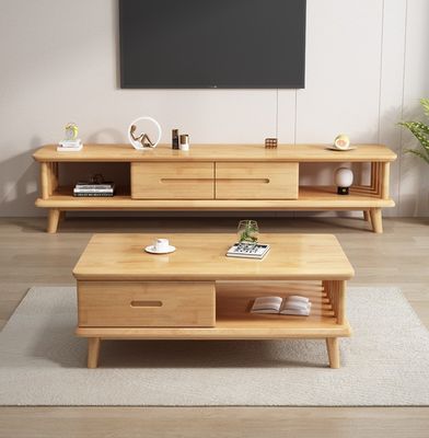 Moderne Massivholz-TV-Tisch-TV-Stände Schränke für Wohnzimmer Allgemeine Wohnmöbel Lackierte Oberfläche