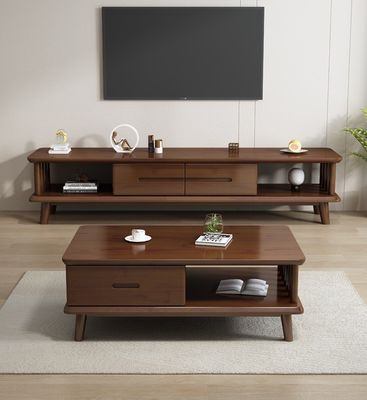 Moderne Massivholz-TV-Tisch-TV-Stände Schränke für Wohnzimmer Allgemeine Wohnmöbel Lackierte Oberfläche