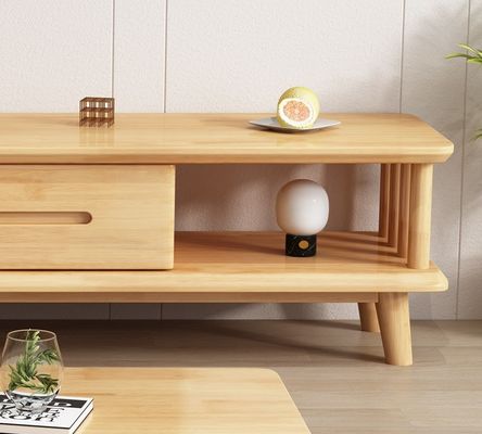 Moderne Massivholz-TV-Tisch-TV-Stände Schränke für Wohnzimmer Allgemeine Wohnmöbel Lackierte Oberfläche