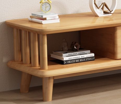 Moderne Massivholz-TV-Tisch-TV-Stände Schränke für Wohnzimmer Allgemeine Wohnmöbel Lackierte Oberfläche