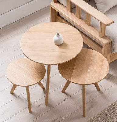 Modernes Design rundes Kaffeetisch aus massivem Holz für das Wohnzimmer W32/40/50*D32/40/50*H30/40/51CM