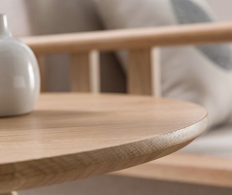 Modernes Design rundes Kaffeetisch aus massivem Holz für das Wohnzimmer W32/40/50*D32/40/50*H30/40/51CM