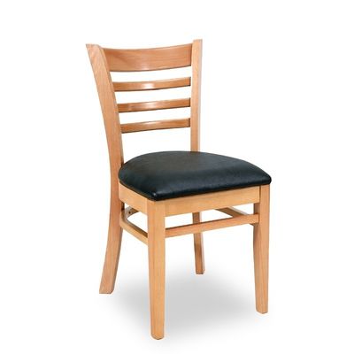 Restaurant-Esstuhl mit Massivholzrahmen und modernem PU-Lederdesign