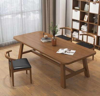 Massivholzrahmen moderner nordischer rechteckiger Esstisch für Restaurant Hotel