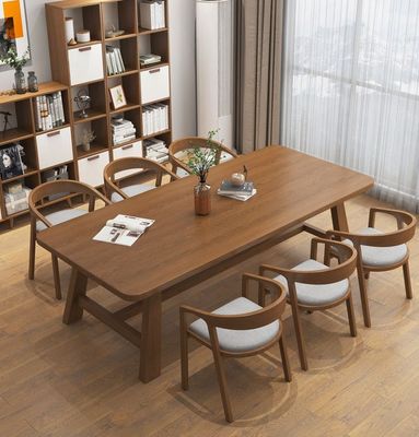 Massivholzrahmen moderner nordischer rechteckiger Esstisch für Restaurant Hotel