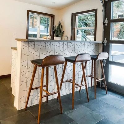 NO Klappbar Moderne Holz Barhocker für Küche und Esszimmer ohne Klappbar