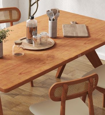 Nordic Direct Home Möbel Massivholz rechteckiger Esstisch für funktionelle Speisefläche