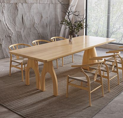 Maßgeschneiderter moderner Rechteck aus Naturmassivholz Tisch für Veranstaltungsmöbel