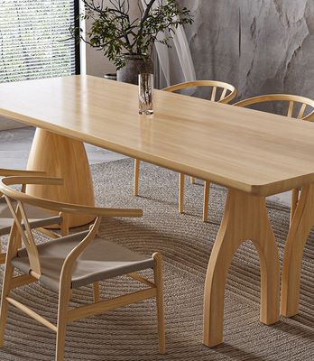 Maßgeschneiderter moderner Rechteck aus Naturmassivholz Tisch für Veranstaltungsmöbel