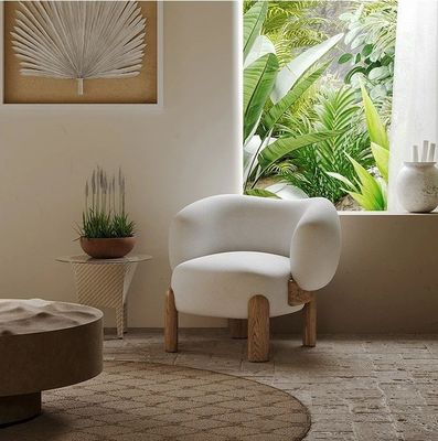 OEM-Service Akzeptiert Freizeitstuhl Nordic Lounge Holzsofa Stuhl mit Kissen