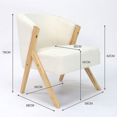 Wohnzimmer Design W58*D68*H78CM Nordic Lounge Freizeit Holzsofa Stuhl für OEM Service akzeptiert