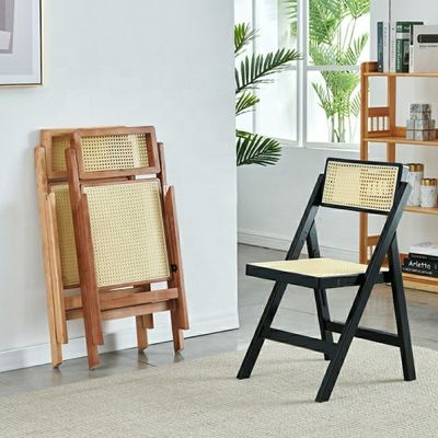 NO Klappstuhl aus modernem Massivholz mit Rattan Esszimmer Klappstuhl aus Rattan in der Natur beliebte Farben