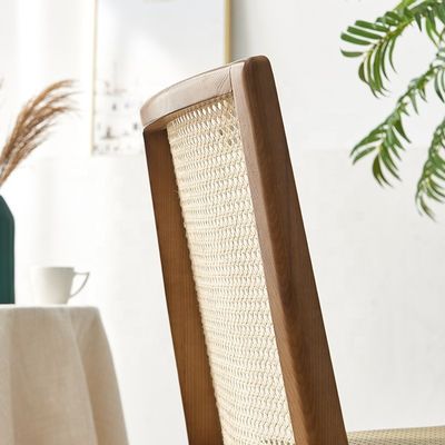 Natur moderner Holz Speisestuhl mit Rattan in beliebten Farben
