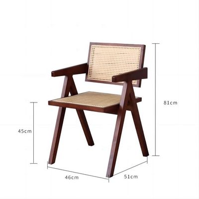 Esszimmermöbel Nordic Luxus Vintage Rattan Stuhl Balkon Freizeit Klappstuhl Holzstuhl mit Postverpackung