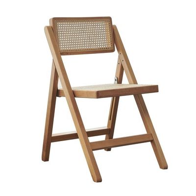 Esszimmermöbel Nordic Luxus Vintage Rattan Stuhl Balkon Freizeit Klappstuhl Holzstuhl mit Postverpackung